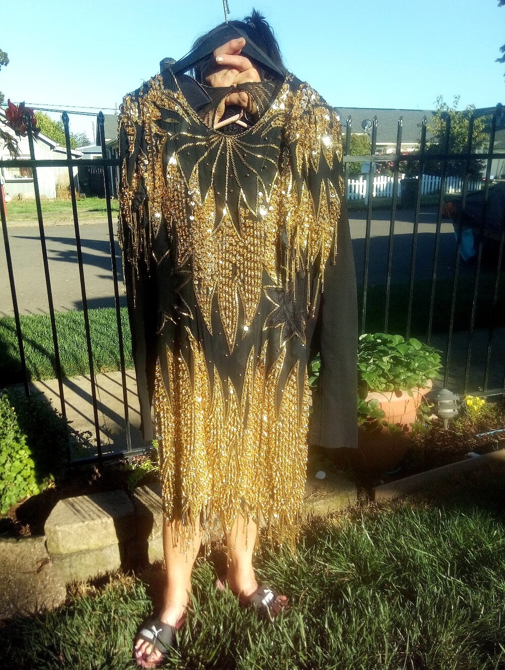 Vintage Baluchi Hand Beaded Silk Firework Mini Dress